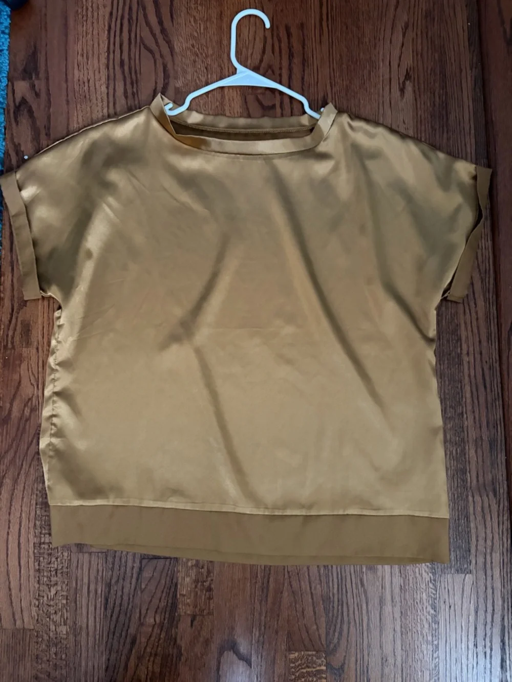 Relaxed Satin Wide-Leg Pants in Camel - Picture 2 of 7